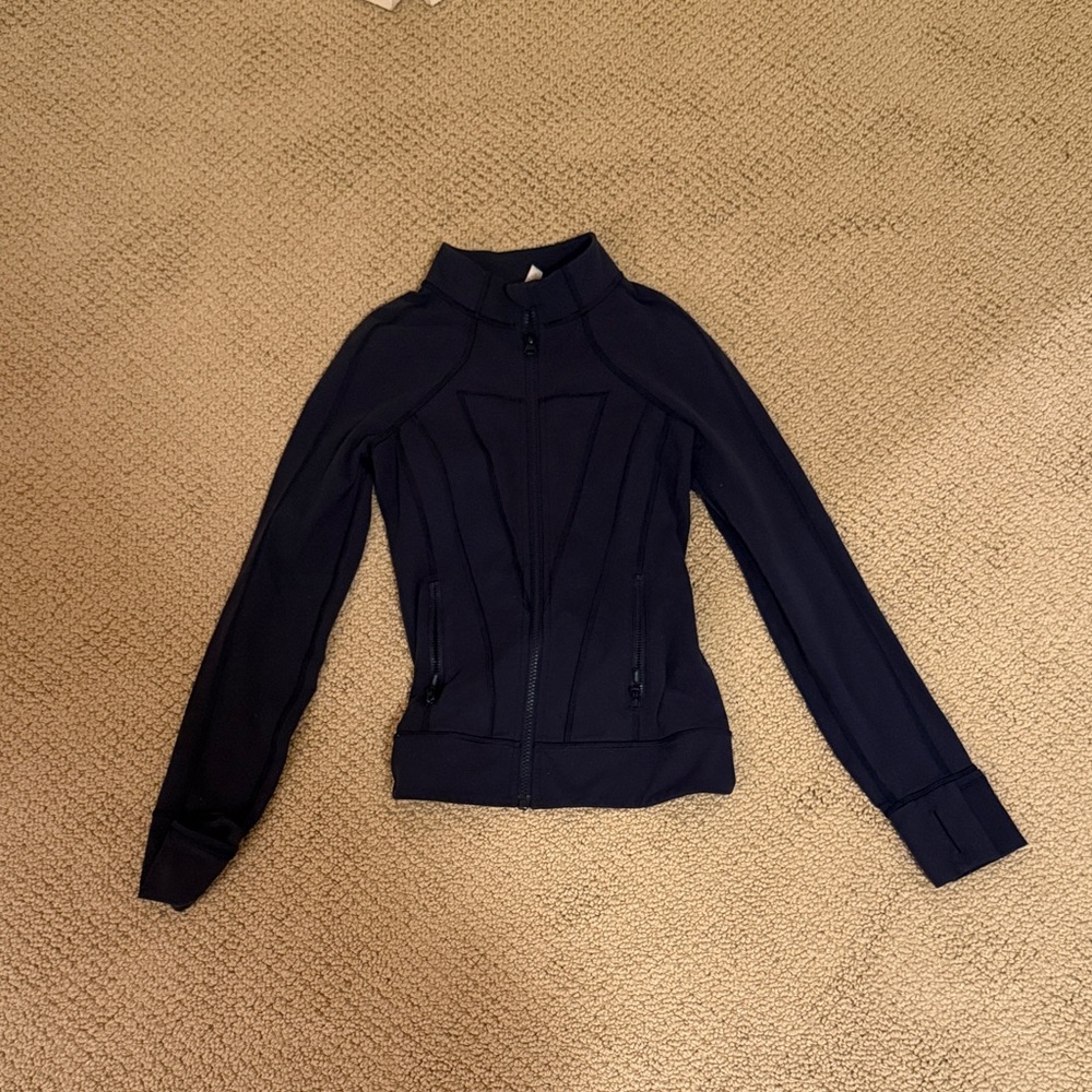 Slim Fit Navy Zip-Up Athletic Jacket (no longer found on a website)